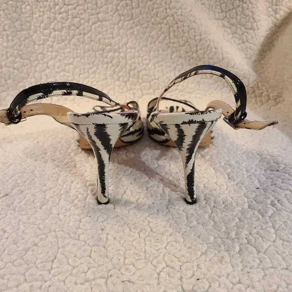 Kate Spade zebra print open-toe slingback heels - Picture 6 of 10